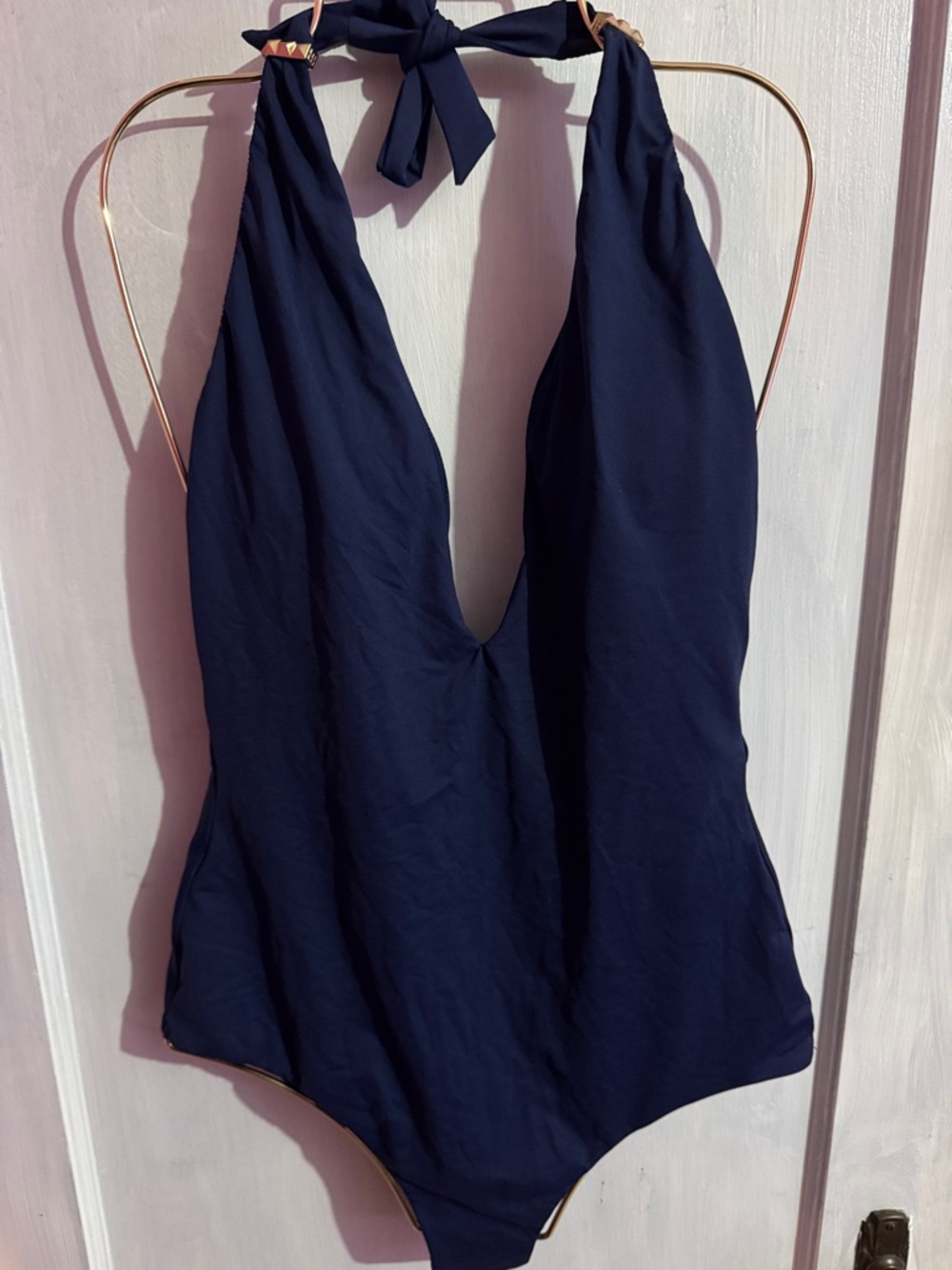 BCBGMaxAzria Indigo Halter One-Piece